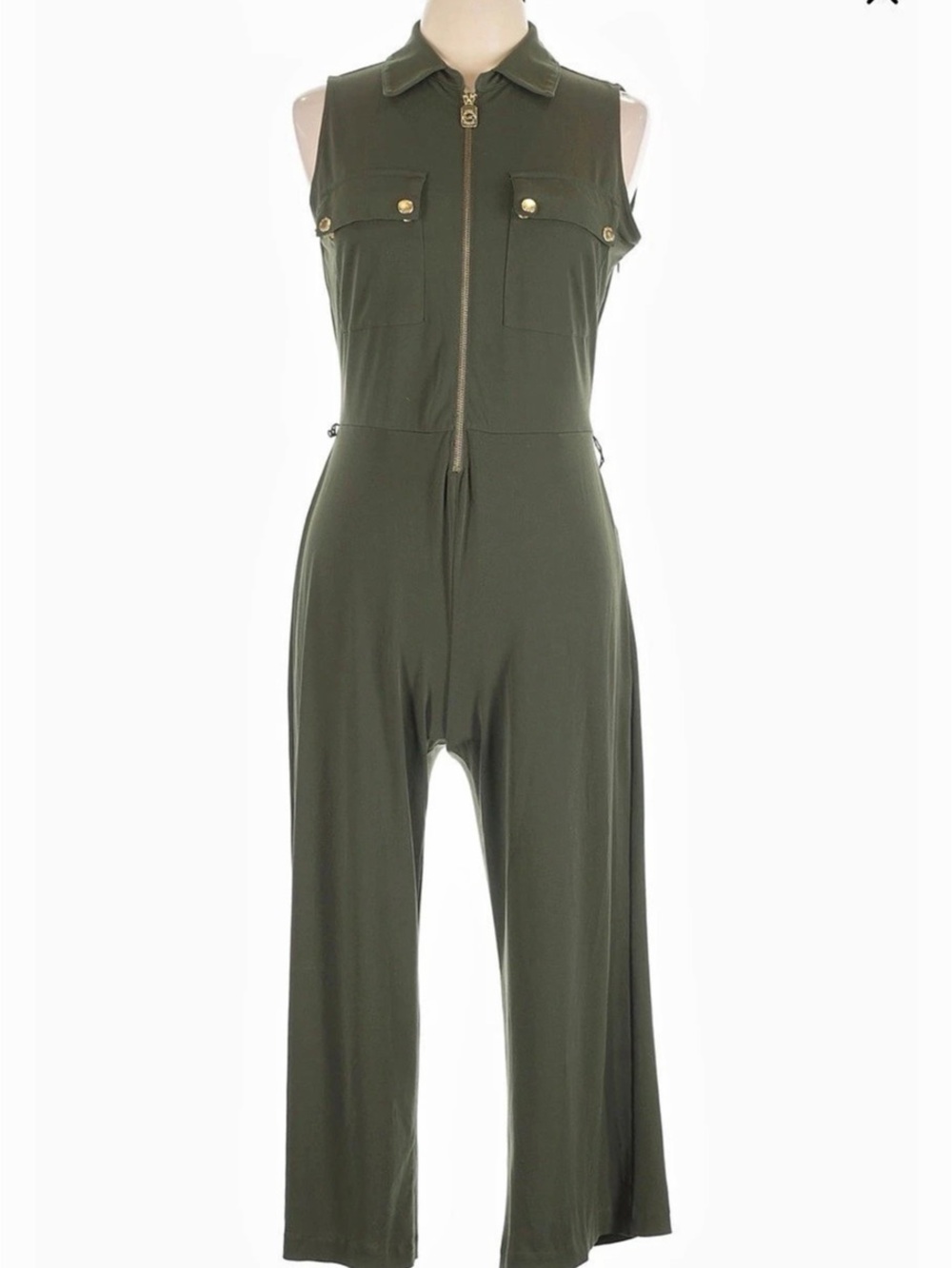 Michael Kors Sleeveless Utility Jumpsuit Green Size XS